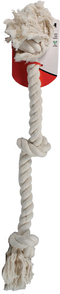 Flossy Chews Cotton 3 Knot Rope Tug Dog Toy