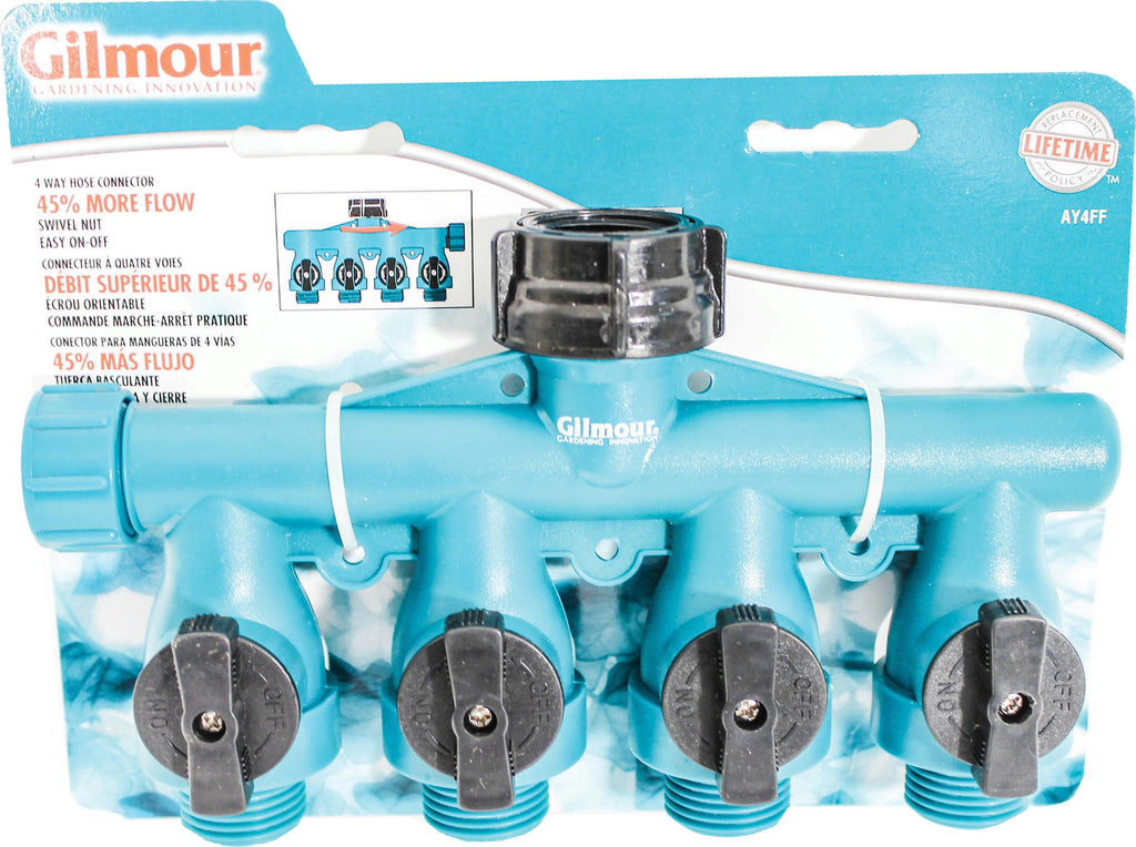 Full Flow 4 Way Shut Off Valve W-swivel Connect