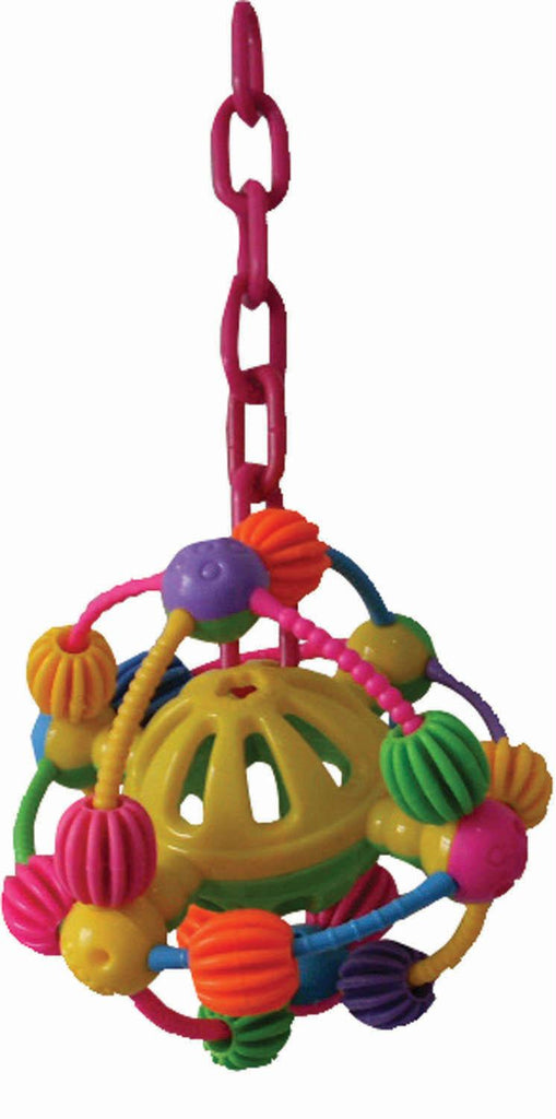 Happy Beaks Space Ball On A Chain Bird Toy