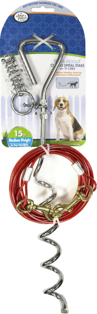 Four Paws Walk About Combo Stake With Cable