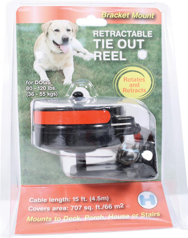 Reflective Retractable Tie Out Reel With Bracket