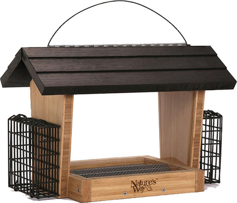 Hopper Feeder With Suet Cages