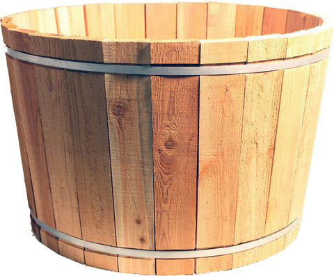 Cedar Barrel Planter