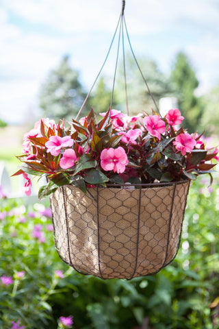 Grower Rustic Hanging Basket Wire Hanger & Burlap