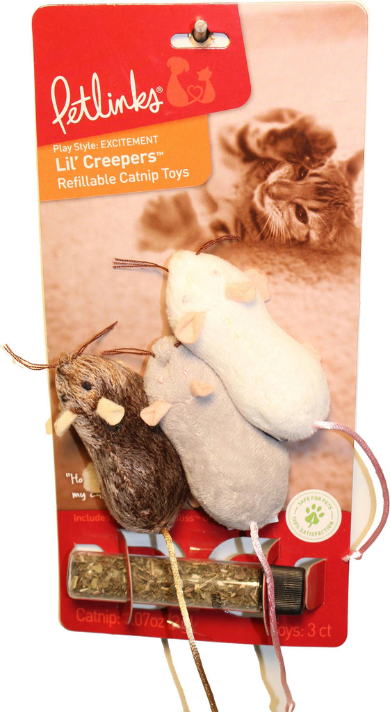 Lil Creepers Mice Refillable Catnip Toy