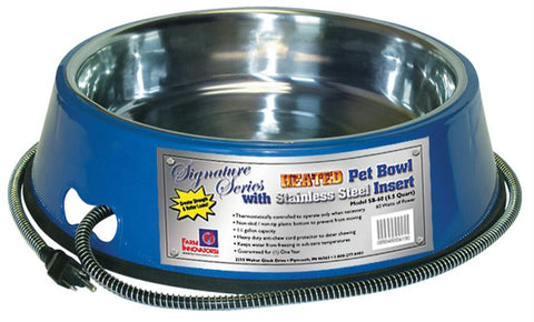 Heated Pet Bowl With Stainless Steel Insert