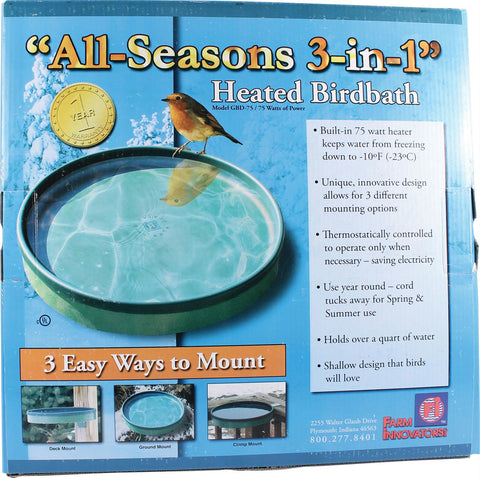 All Seasons 3-in-1 Heated Birdbath