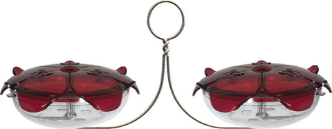 Ruby Sipper Duo Hanging Hummingbird Feeder