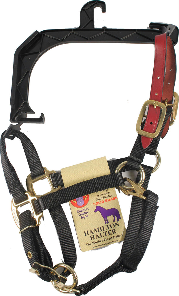 Adjustable Horse Halter With Leather Headpole