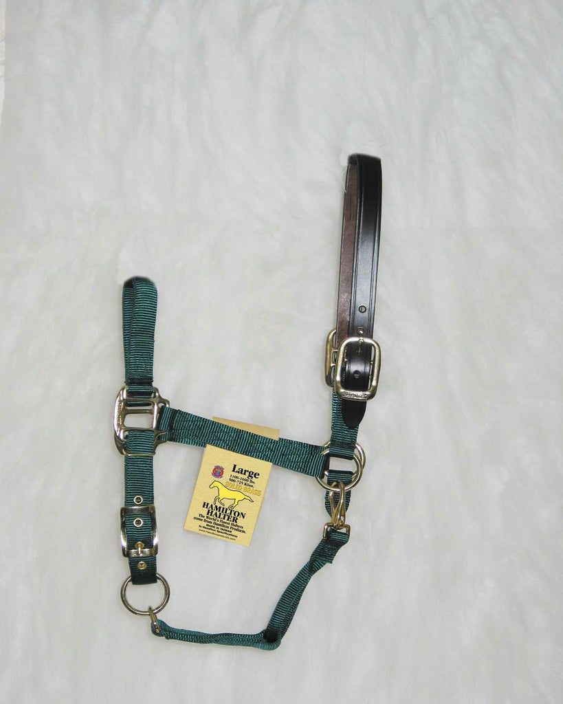 Adjustable Horse Halter With Leather Headpole