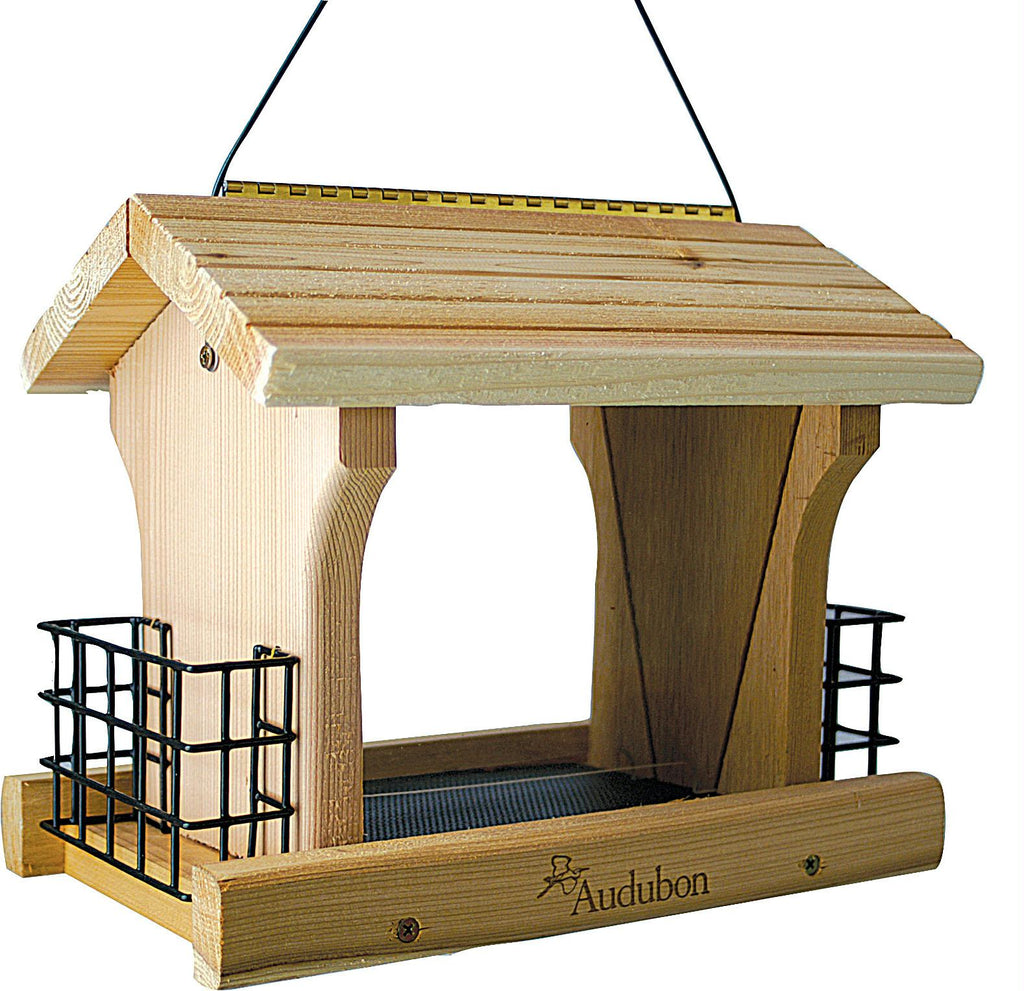 Cedar Wood Ranch Style Bird Feeder W-suet Holders