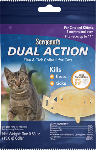 Sergeants Dual Action Flea & Tick Collar For Cats