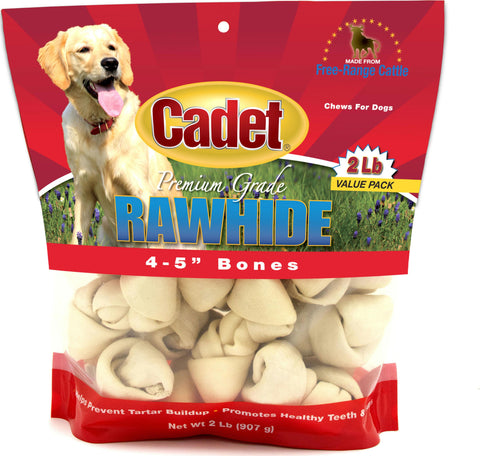 Rawhide Knotted Bone 4-5in Value Pack