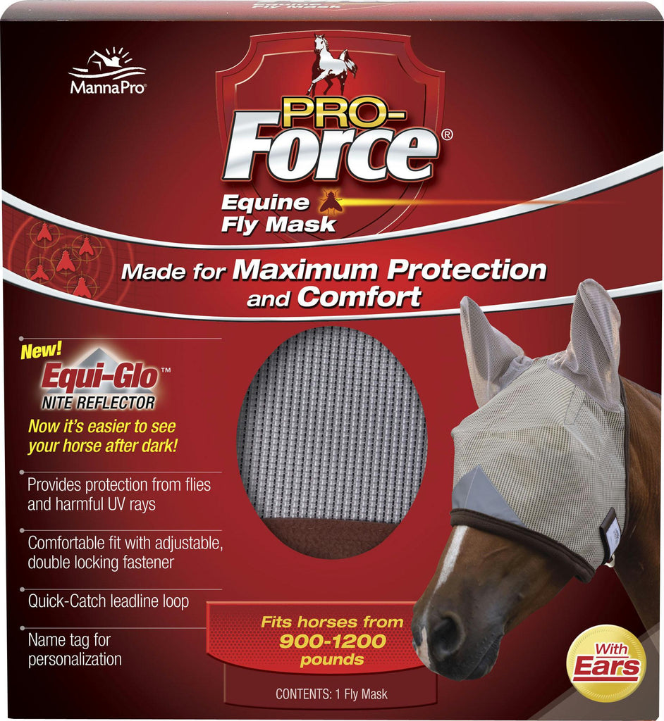 Pro-force Equine Fly Mask With Ears & Equi-glo