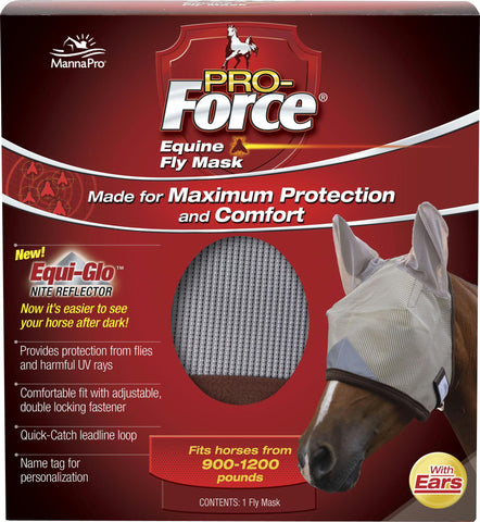 Pro-force Equine Fly Mask With Ears & Equi-glo