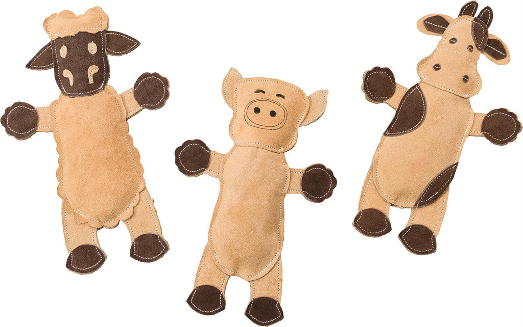 Dura-fused Leather Barnyard Dog Toy