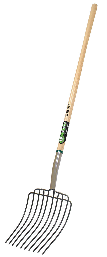 Tru Tough 10 Tine Manure-bedding Fork Long Handle