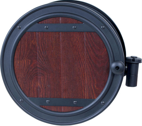 Wall Mount Hose Reel W-whiskey Barrel Finish